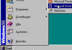 Programme starten (Windows 98)